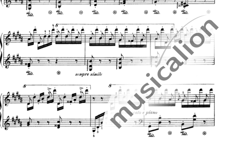 Liszt, Franz
: Estudio 3 de "Grandes Estudios de Paganini" - "La Campanella" - Piano:1