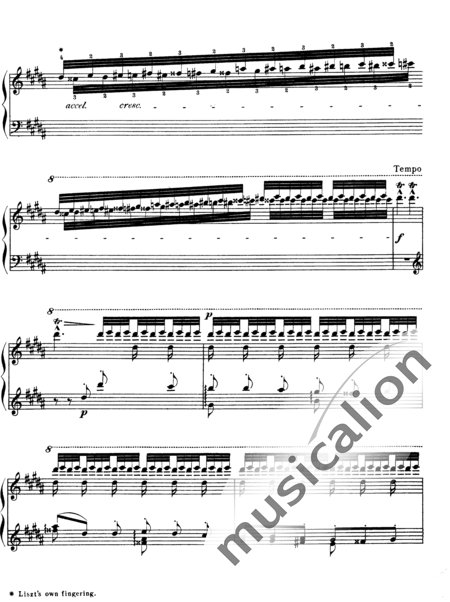 Liszt, Franz
: Estudio 3 de "Grandes Estudios de Paganini" - "La Campanella" - Piano:9