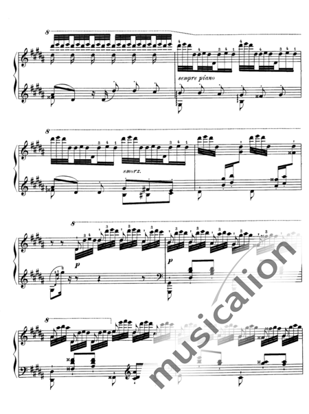 Liszt, Franz
: Estudio 3 de "Grandes Estudios de Paganini" - "La Campanella" - Piano:10