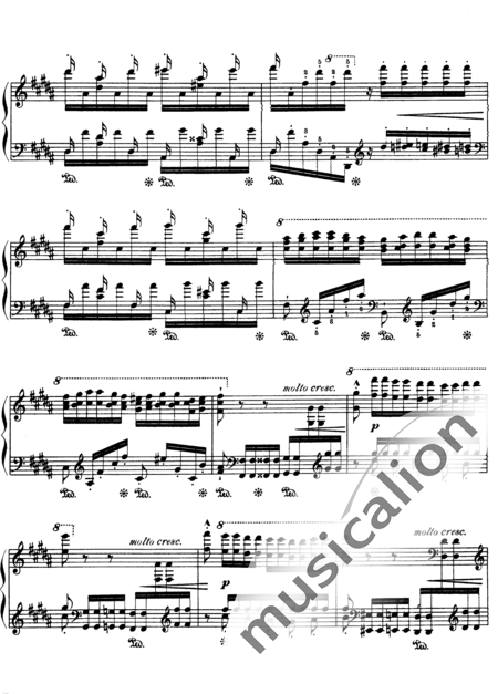 Liszt, Franz
: Estudio 3 de "Grandes Estudios de Paganini" - "La Campanella" - Piano:12