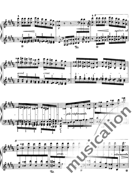 Liszt, Franz
: Estudio 3 de "Grandes Estudios de Paganini" - "La Campanella" - Piano:13
