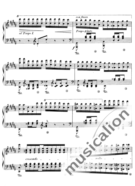 Liszt, Franz
: Estudio 3 de "Grandes Estudios de Paganini" - "La Campanella" - Piano:14