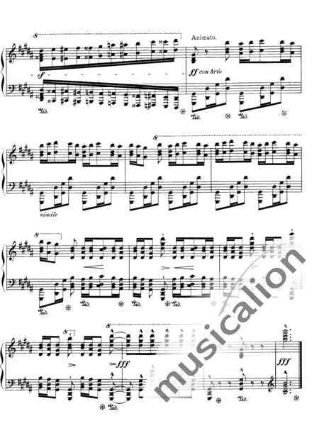 Liszt, Franz
: Estudio 3 de "Grandes Estudios de Paganini" - "La Campanella" - Piano:15