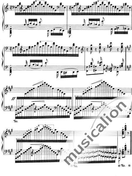Liszt, Franz: Étude 6 from "Grandes Études de Paganini" - Piano:14