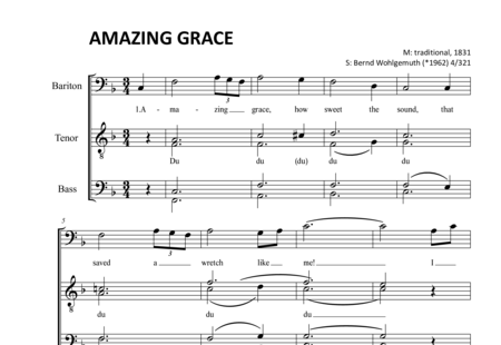 Anónimo, desconocido: Amazing Grace (2) - Solo>X+Coro>SATTBB:0