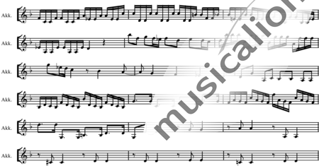 Telemann, Georg Philipp: Sonata for 2 Guitars, Accordion and Bass in F Major - Accordion+Gtr2+Db:1