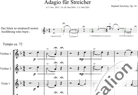 Sawitzky, Raphael
: Adagio for Strings - Violín 2+[Vla2+Vc+Cb]:0
