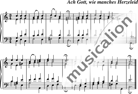 Bach, Johann Sebastian: Ach Gott, wie manches Herzeleid (chorale without text) - Organ:0