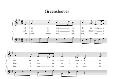 Anonymus, Unknown: Greensleeves - Solo>sop+Piano:0