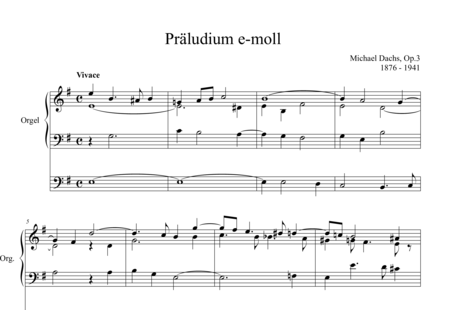 Dachs, Michael: Präludium e-moll - Orgel>mPed:0