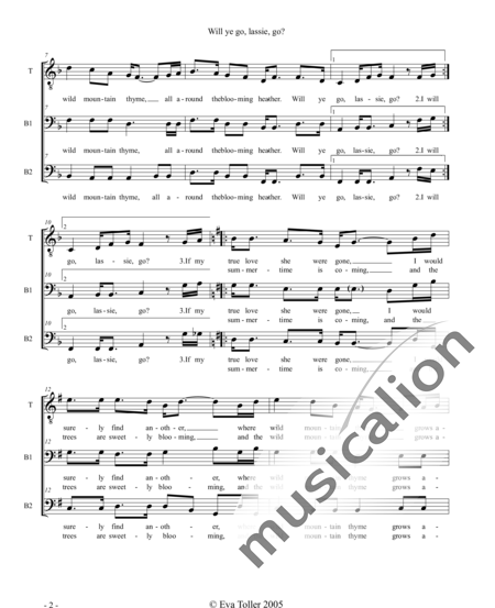 Anónimo, desconocido: Will ye go, lassie, go? - Coro>TBB:2