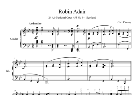 Czerny, Carl: Robin Adair - Klavier:0