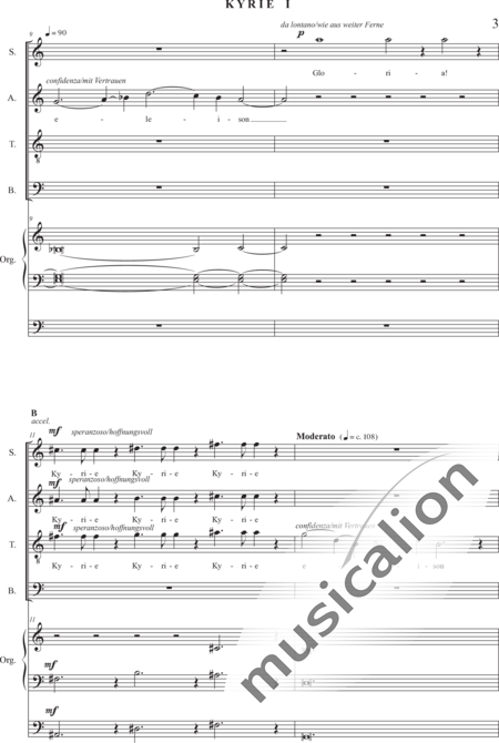 Schäfer, Martina: 5 Kyrie - Kyrie I - Coro>SATB+Órgano>cPed:3