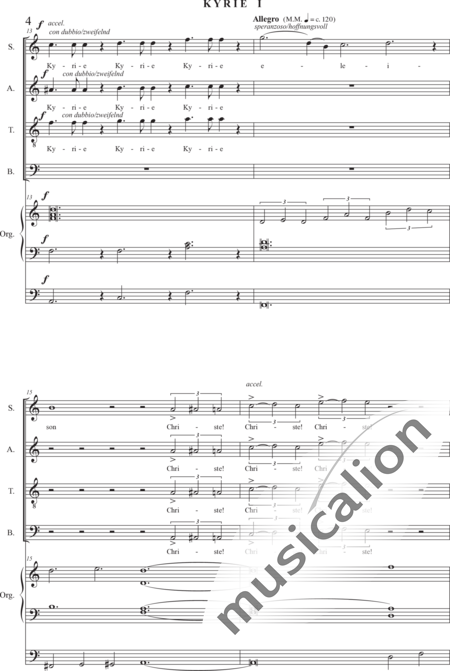 Schäfer, Martina: 5 Kyrie - Kyrie I - Coro>SATB+Órgano>cPed:4