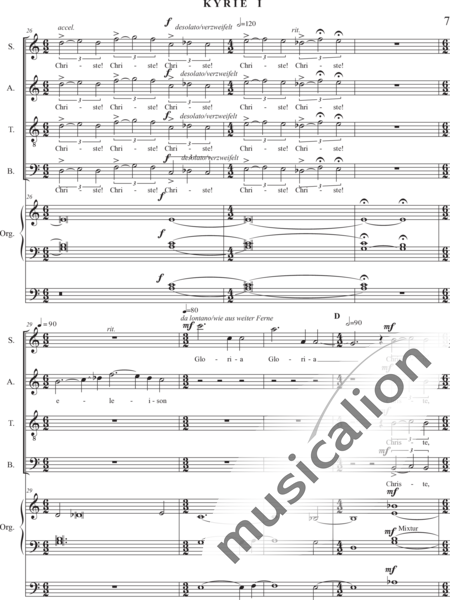 Schäfer, Martina: 5 Kyrie - Kyrie I - Coro>SATB+Órgano>cPed:7