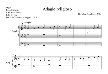 Ewadinger, Dorothea: Adagio Religioso - Orgel>mPed:0