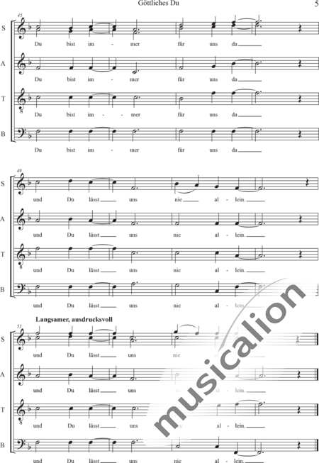 Sopper, Günter: Göttliches Du - Solo>Sop+Chor>SATB:5