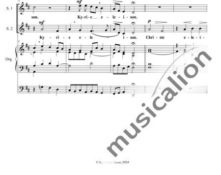 Verhelst, Abbé Francois: Missa in honorem Sacratissima Cordis Jesu für 2 gleiche Stimmen und Orgel- Kyrie - Chor>XX+Orgel>mPed:1