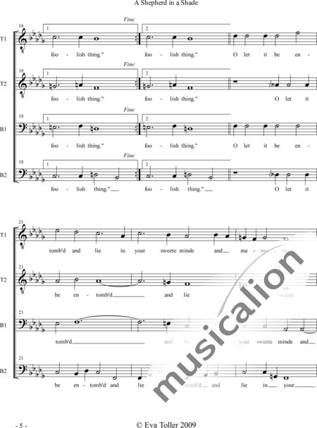 Dowland, John: A Shepherd in a Shade - Chor>TTBB:5