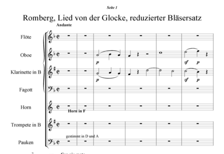 Romberg, Andreas: Das Lied von der Glocke - Flöte+[Ob+Klar+Fg]+[Hn+Trp]+Pk:0