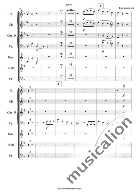 Romberg, Andreas: Das Lied von der Glocke - Flöte+[Ob+Klar+Fg]+[Hn+Trp]+Pk:5