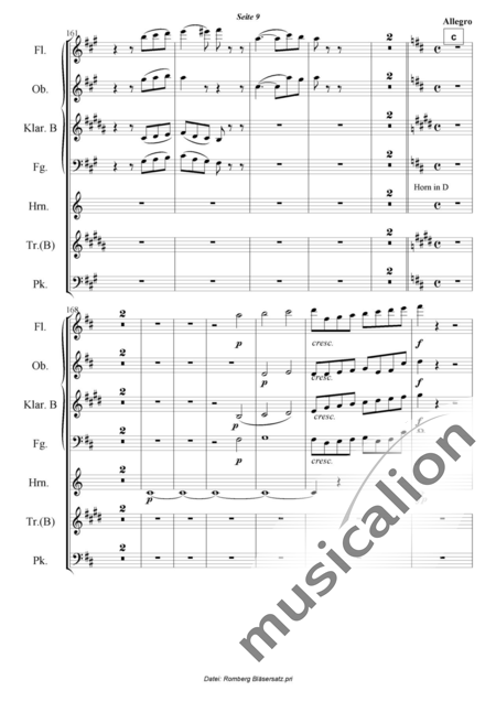 Romberg, Andreas: Das Lied von der Glocke - Flöte+[Ob+Klar+Fg]+[Hn+Trp]+Pk:9