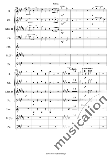 Romberg, Andreas: Das Lied von der Glocke - Flöte+[Ob+Klar+Fg]+[Hn+Trp]+Pk:14