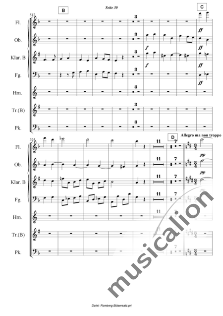 Romberg, Andreas: Das Lied von der Glocke - Flöte+[Ob+Klar+Fg]+[Hn+Trp]+Pk:30