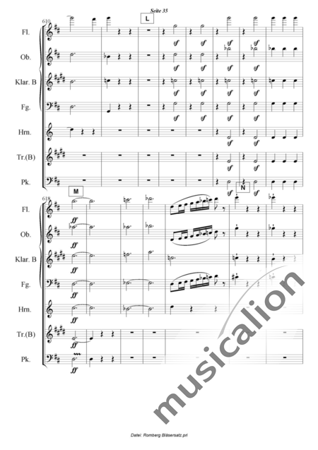 Romberg, Andreas: Das Lied von der Glocke - Flöte+[Ob+Klar+Fg]+[Hn+Trp]+Pk:35