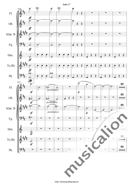 Romberg, Andreas: Das Lied von der Glocke - Flöte+[Ob+Klar+Fg]+[Hn+Trp]+Pk:37