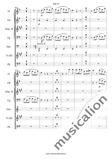 Romberg, Andreas: Das Lied von der Glocke - Flöte+[Ob+Klar+Fg]+[Hn+Trp]+Pk:44