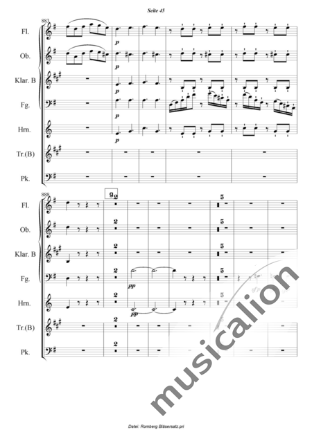 Romberg, Andreas: Das Lied von der Glocke - Flöte+[Ob+Klar+Fg]+[Hn+Trp]+Pk:45