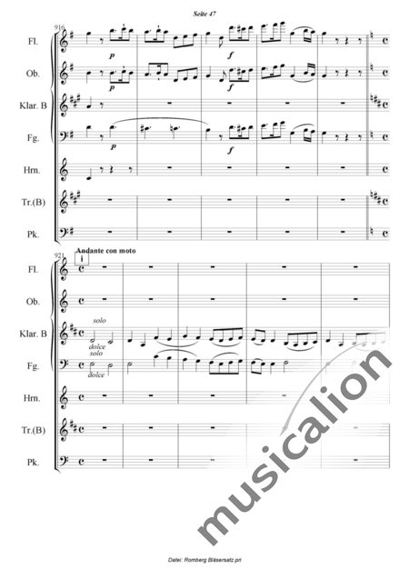 Romberg, Andreas: Das Lied von der Glocke - Flöte+[Ob+Klar+Fg]+[Hn+Trp]+Pk:47