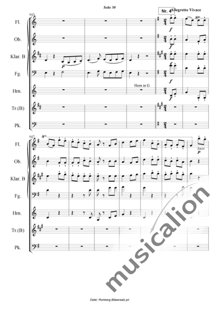 Romberg, Andreas: Das Lied von der Glocke - Flöte+[Ob+Klar+Fg]+[Hn+Trp]+Pk:50