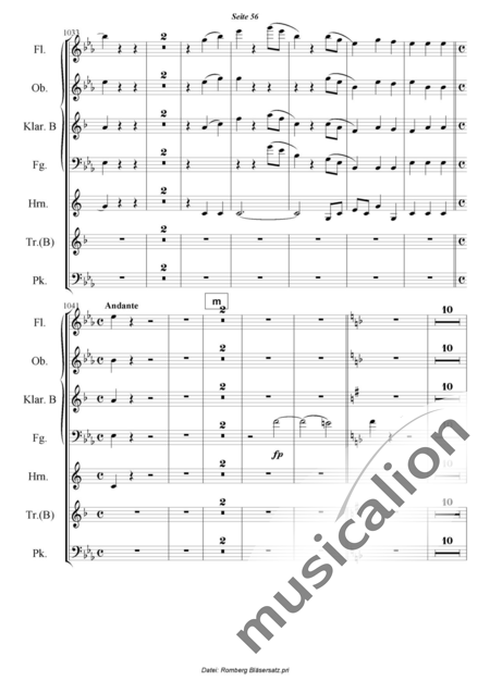 Romberg, Andreas: Das Lied von der Glocke - Flöte+[Ob+Klar+Fg]+[Hn+Trp]+Pk:56