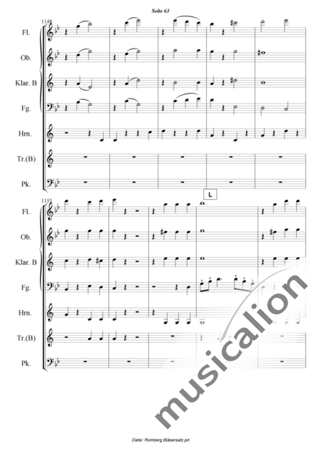 Romberg, Andreas: Das Lied von der Glocke - Flöte+[Ob+Klar+Fg]+[Hn+Trp]+Pk:63