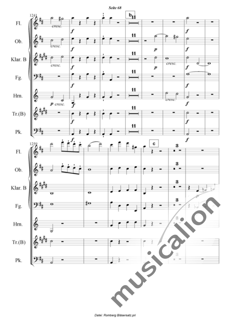 Romberg, Andreas: Das Lied von der Glocke - Flöte+[Ob+Klar+Fg]+[Hn+Trp]+Pk:68