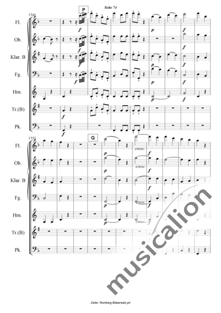 Romberg, Andreas: Das Lied von der Glocke - Flöte+[Ob+Klar+Fg]+[Hn+Trp]+Pk:74