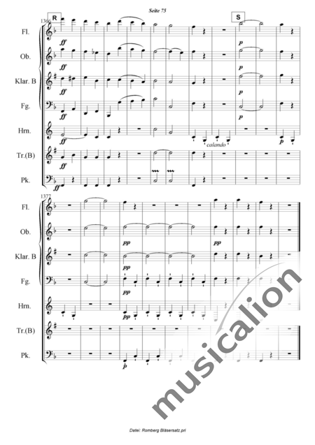 Romberg, Andreas: Das Lied von der Glocke - Flöte+[Ob+Klar+Fg]+[Hn+Trp]+Pk:75
