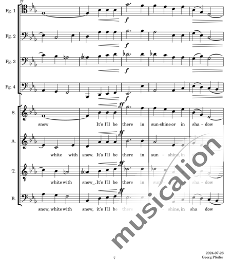 Anonymus, Unknown: Danny Boy - Choir>SATB+Bassoon C 4:7