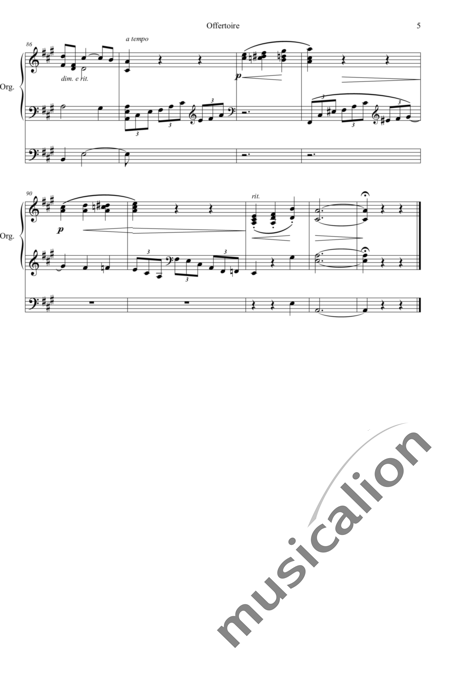 Bentz, Auguste: Offertoire A-Dur - Orgel>mPed:5