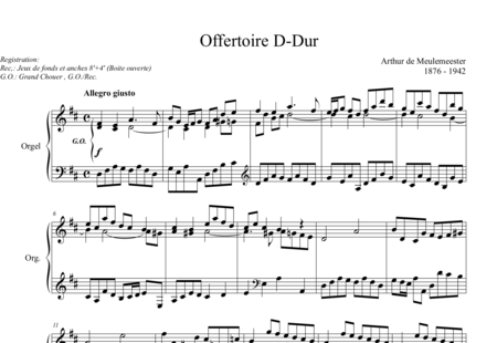 de Meulemeester, Arthur: Offertoire D-Dur - Orgel:0
