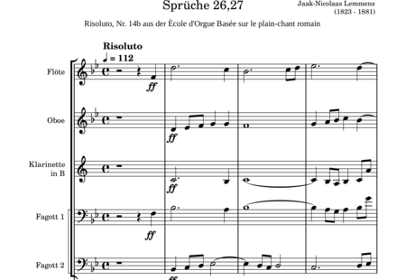 Lemmens, Nicholas-Jaques: Risoluto - Chor>SATB+Flöte C+[ObC+KlarB+FgC]:0