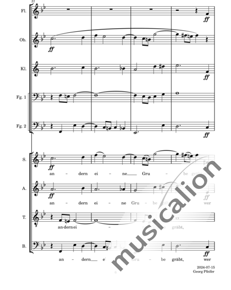 Lemmens, Nicholas-Jaques: Risoluto - Chor>SATB+Flöte C+[ObC+KlarB+FgC]:6