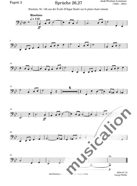 Lemmens, Nicholas-Jaques: Risoluto - Chor>SATB+Flöte C+[ObC+KlarB+FgC]:19