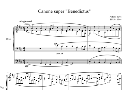 Suys, Alfons: Canone super "Benedictus" - Orgel>mPed:0