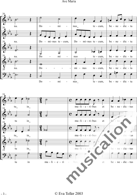 Anónimo, desconocido: Ave Maria - Coro>SSATB:3