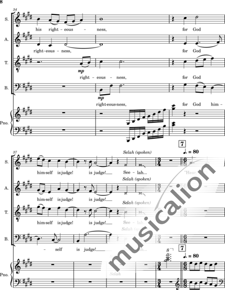 Ellison, William: Psalm 50  The Acceptable Sacrifice A Psalm of Asaph. - Choir>SATB+Piano:8