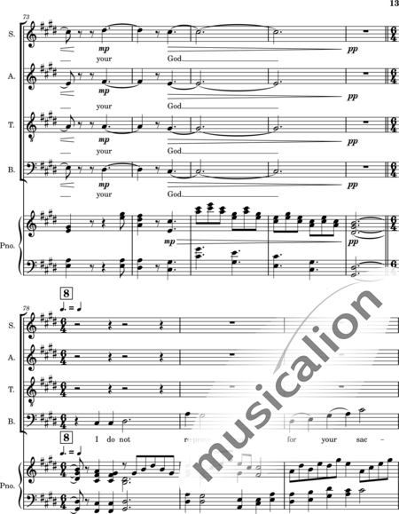 Ellison, William: Psalm 50  The Acceptable Sacrifice A Psalm of Asaph. - Choir>SATB+Piano:13
