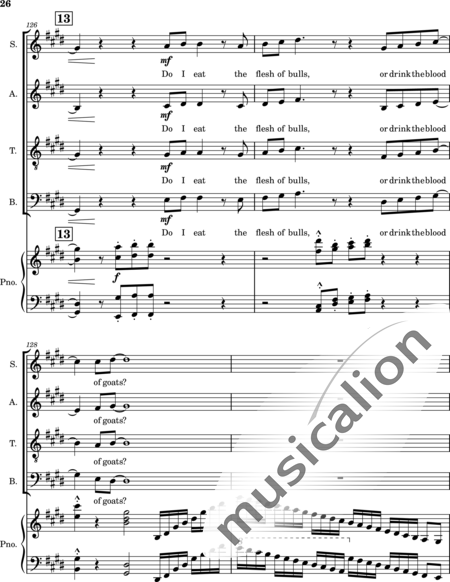 Ellison, William: Psalm 50  The Acceptable Sacrifice A Psalm of Asaph. - Choir>SATB+Piano:26